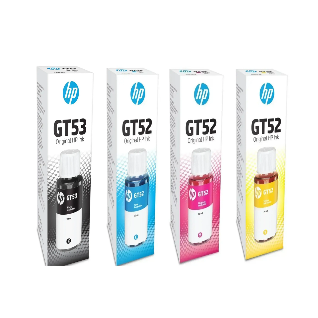 HP GT53 / GT52 Original Ink Bottle Set – Black, Cyan, Magenta & Yellow