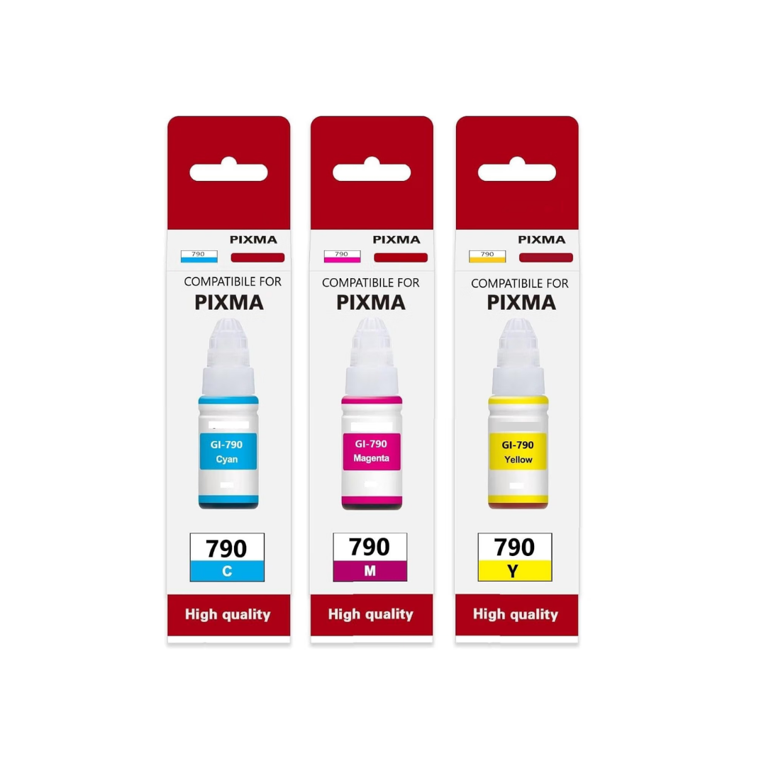 Canon GI-790 Multicolor Ink Bottle Set for Compatible PIXMA Printers