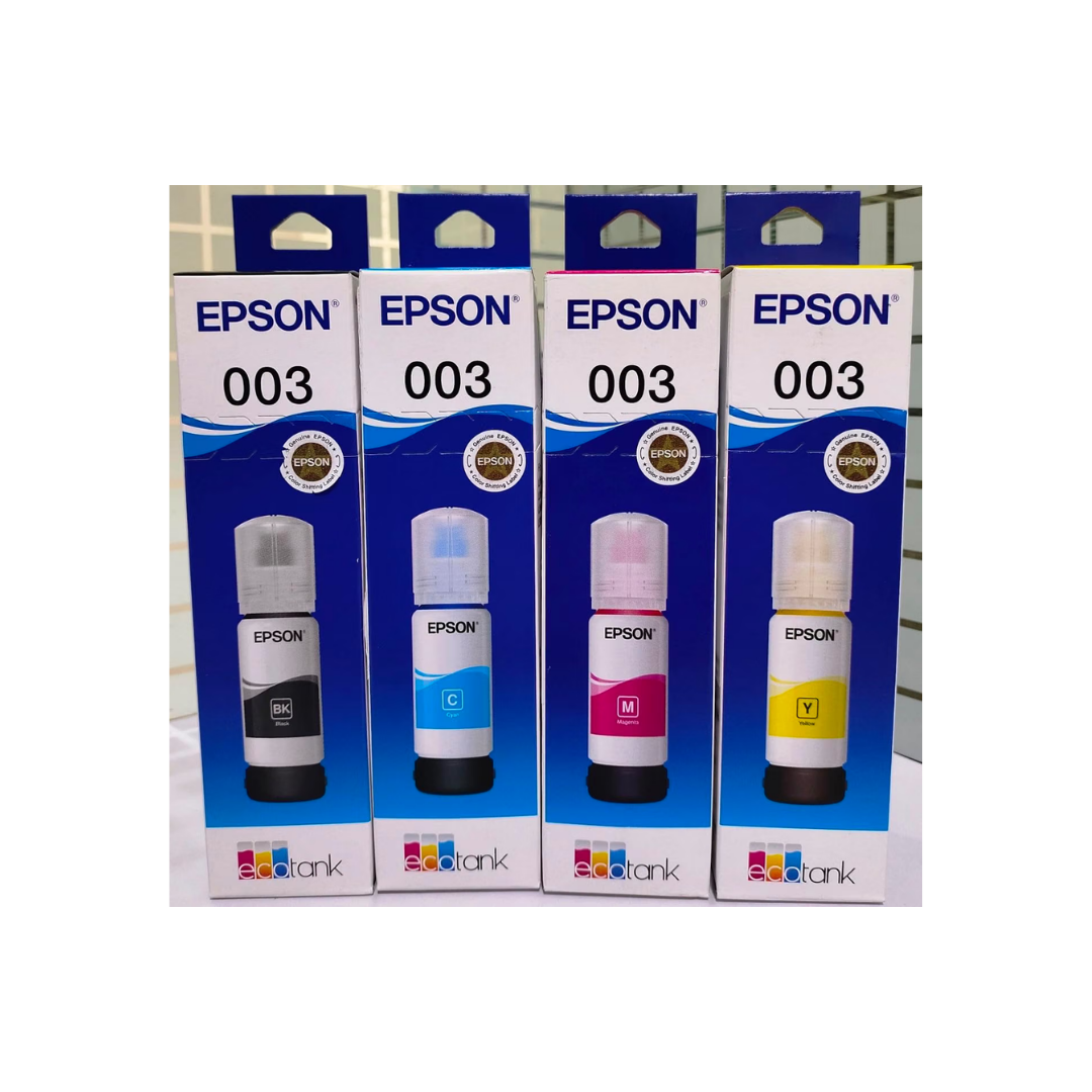 Epson 003 Original Ink Bottle Set – 4-Color Pack for L3110, L3150, L3250 & Compatible Printers