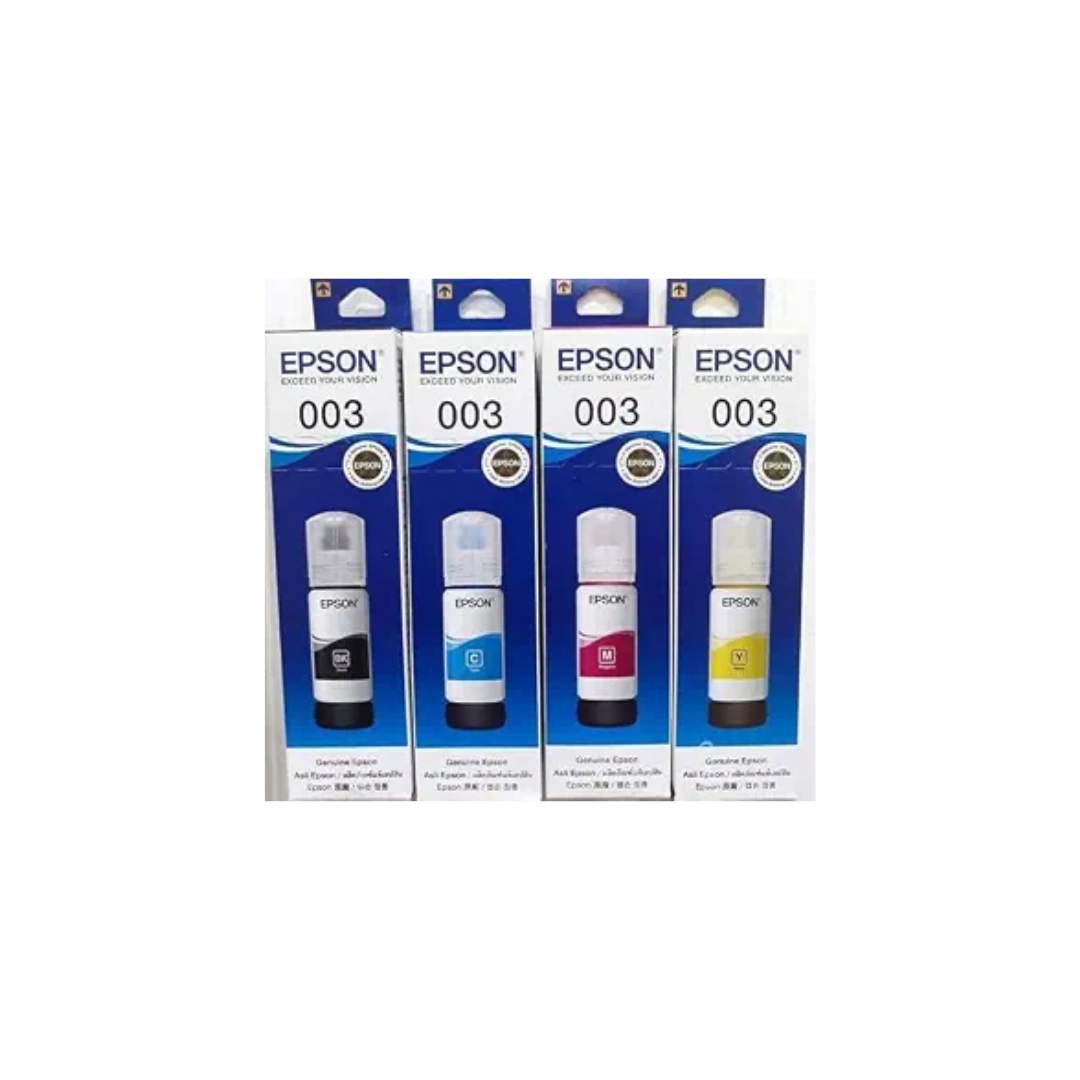 Epson 003 Original Ink Bottle Set – 4-Color Pack for L3110, L3150, L3250 & Compatible Printers
