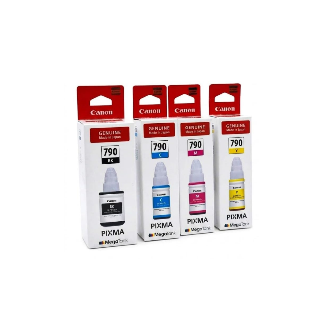 Canon Original GI-790 Black, Cyan, Yellow & Magenta Ink Bottle Set