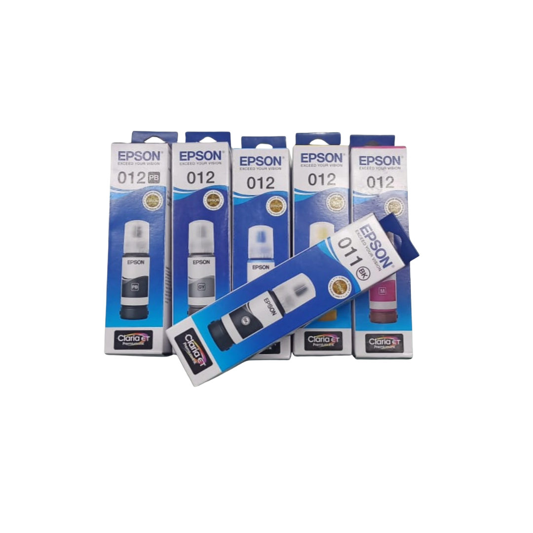 Epson 011-B / 012 Original Ink Bottle Set – Black & Tri-Color Combo